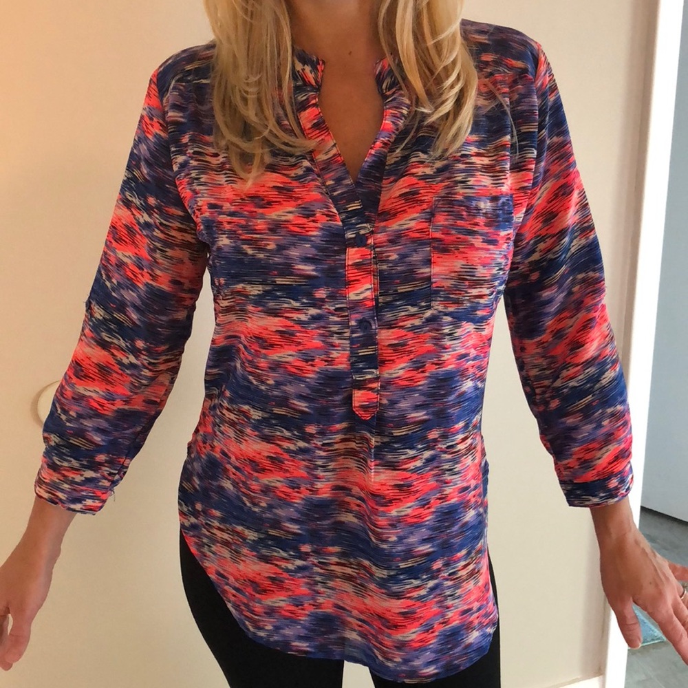 Multicolored Polyester Dress Shirt
